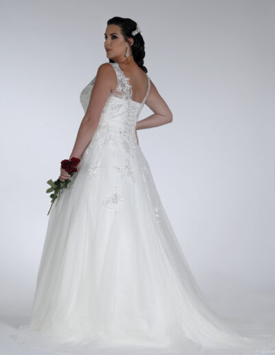 sequin v-neck Bridal gown