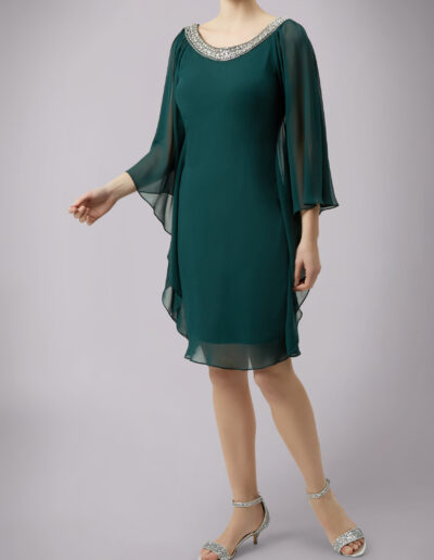 cocktail dress with batwing sleeves