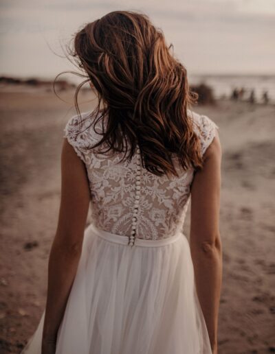wedding dress beaded ballgown full-skirt tulle lace high-neck high-back