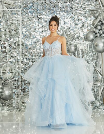 prom dress beaded glitter layered skirt tulle crinoline-hem