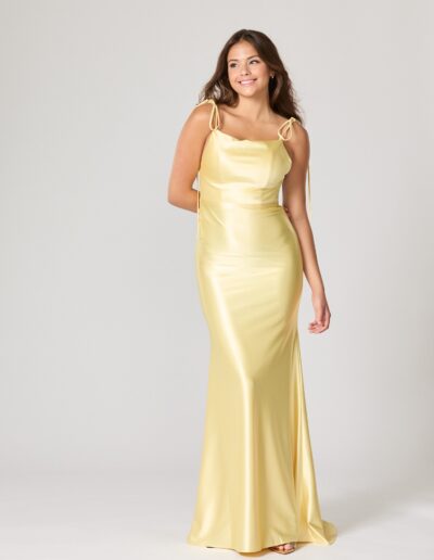 SATIN PROM DRESS LOW-BACK FITTED