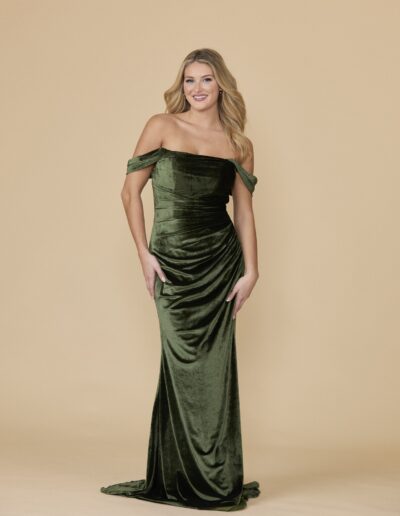 velvet v-neck bridesmaid dress sleeve