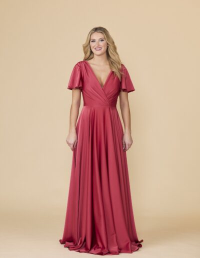 v-neck bridesmaid dress sleeve