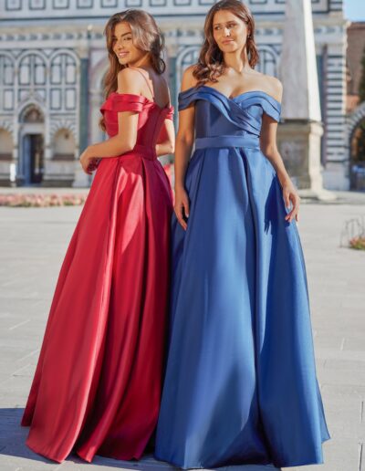 mikado off-shoulder ballgown prom dress